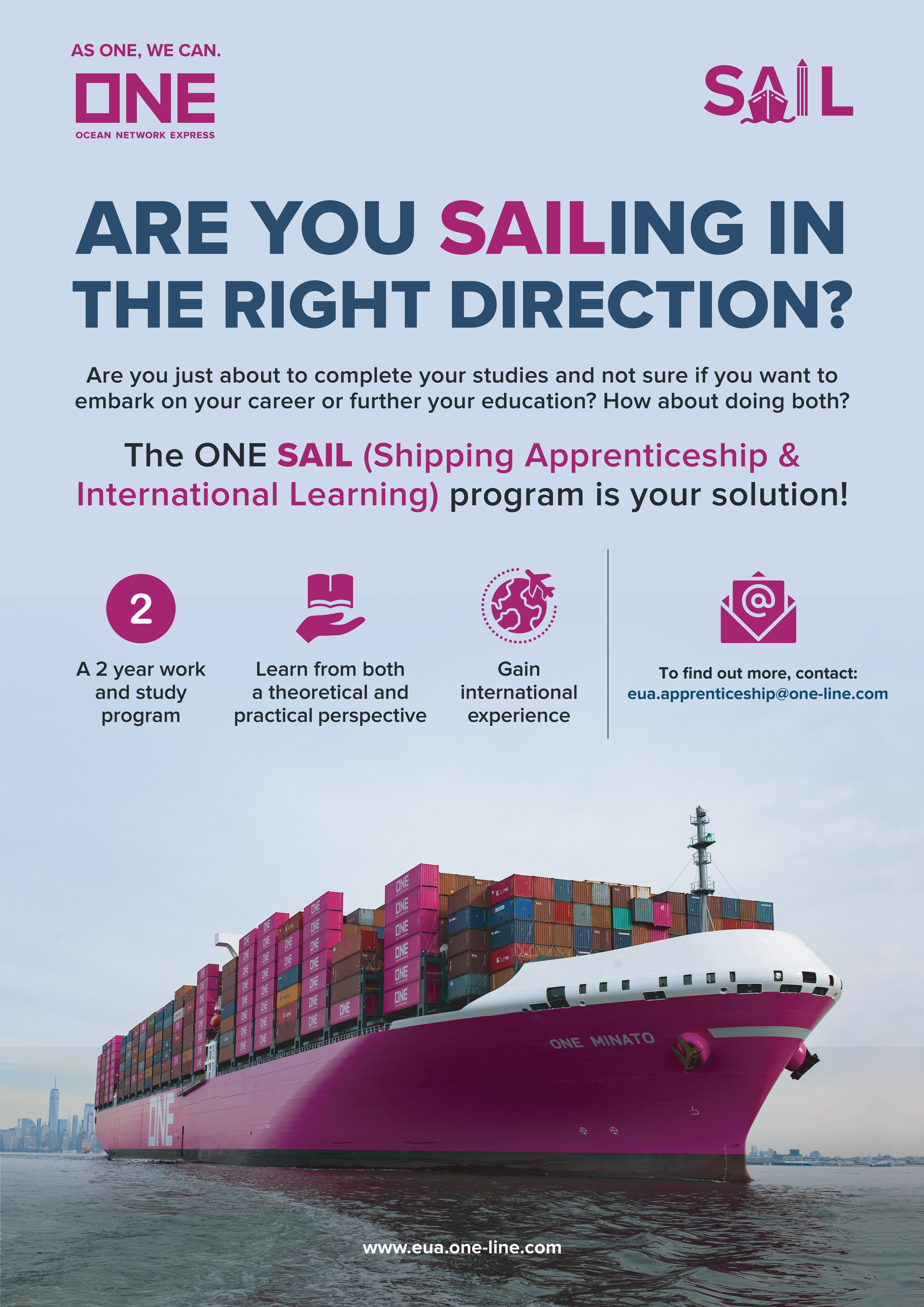 ONE continues to invest in future industry talents with their SAIL (Shipping Apprenticeship and International Learning) Program