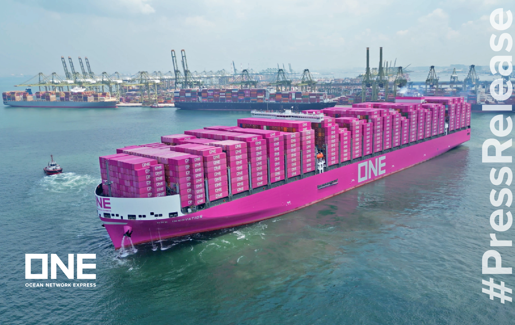 ONE vessel sailing in Port of Singapore